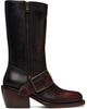 Dries Van Noten Dries Van Noten Black & Red Buckled Leather Boots - 1