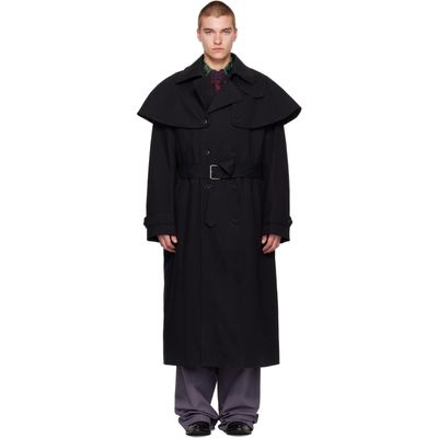 Dries Van Noten Dries Van Noten Black Cape Trench Coat