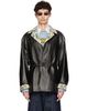 Dries Van Noten Dries Van Noten Black Coated Belted Jacket - 1