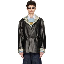 Dries Van Noten Dries Van Noten Black Coated Belted Jacket
