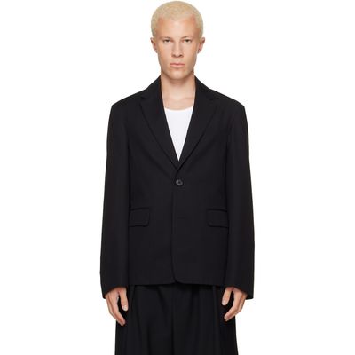 Dries Van Noten Dries Van Noten Black Cotton & Wool Twill Blazer