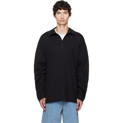 Dries Van Noten Dries Van Noten Black Cotton Polo