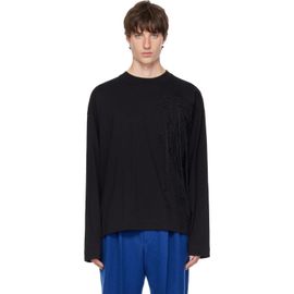 Dries Van Noten Dries Van Noten Black Embroidered Cotton T-shirt