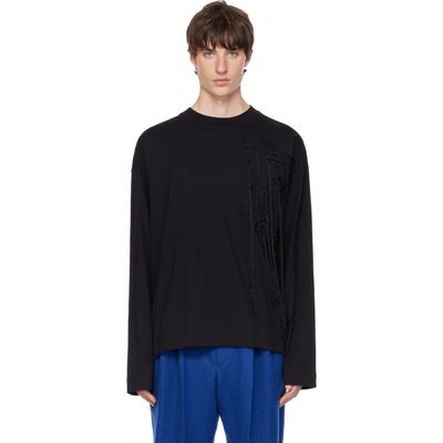 Dries Van Noten Dries Van Noten Black Embroidered Cotton T-shirt