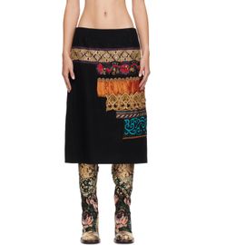 Dries Van Noten Dries Van Noten Black Embroidered Wool Skirt