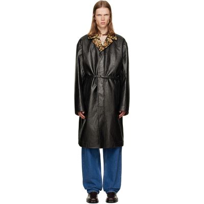 Dries Van Noten Dries Van Noten Black Floral Collar Coat