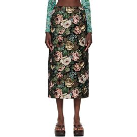 Dries Van Noten Dries Van Noten Black Floral Maxi Skirt