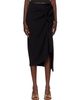 Dries Van Noten Dries Van Noten Black Gathered Midi Skirt - 1