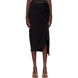 Dries Van Noten Dries Van Noten Black Gathered Midi Skirt
