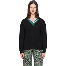 Dries Van Noten Dries Van Noten Black Layered V-Neck Sweater