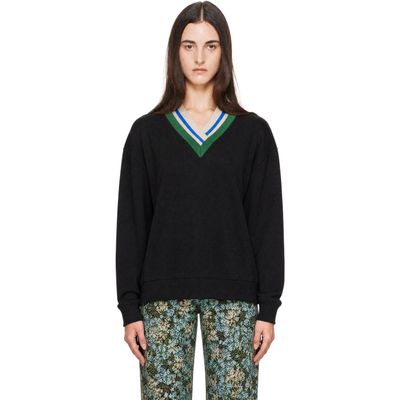 Dries Van Noten Dries Van Noten Black Layered V-Neck Sweater