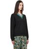 Dries Van Noten Dries Van Noten Black Layered V-Neck Sweater - 2