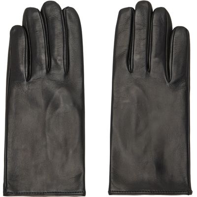 Dries Van Noten Dries Van Noten Black Leather Gloves