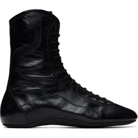 Dries Van Noten Dries Van Noten Black Leather High Top Sneakers