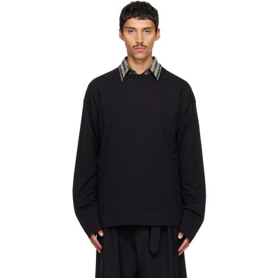Dries Van Noten Dries Van Noten Black Long Sleeve Cotton T-shirt