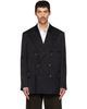 Dries Van Noten Dries Van Noten Black Oversized Jacquard Blazer - 1