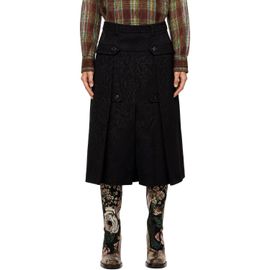Dries Van Noten Dries Van Noten Black Paisley Jacquard Midi Skirt