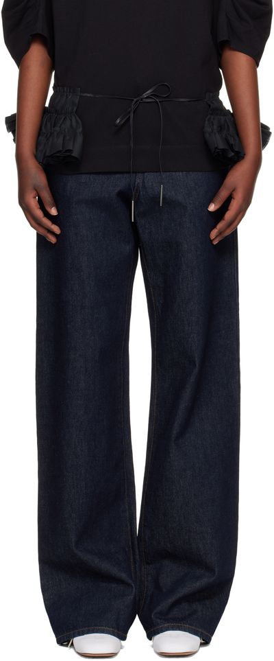 Dries Van Noten Dries Van Noten Black Ruffled Cotton Waist Belt