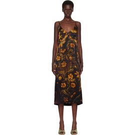 Dries Van Noten Dries Van Noten Black Satin Midi Dress