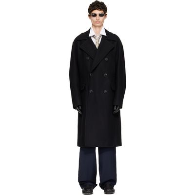 Dries Van Noten Dries Van Noten Black Wool Caban Coat