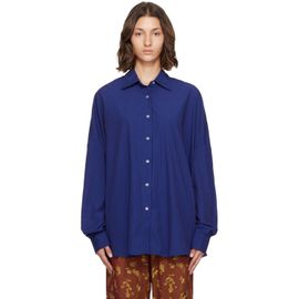 Dries Van Noten Dries Van Noten Blue & Burgundy Striped Cotton Shirt