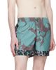 Dries Van Noten Dries Van Noten Blue & Green Printed Swim Shorts - 4