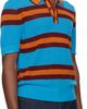Dries Van Noten Dries Van Noten Blue & Orange Striped Polo - 2