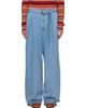 Dries Van Noten Dries Van Noten Blue Belted Pleat Jeans - 1
