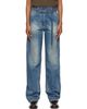 Dries Van Noten Dries Van Noten Blue Belted Wide-Leg Jeans - 1