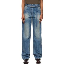 Dries Van Noten Dries Van Noten Blue Belted Wide-Leg Jeans