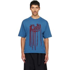 Dries Van Noten Dries Van Noten Blue Embroidered T-shirt