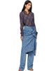 Dries Van Noten Dries Van Noten Blue Floral Denim Midi Skirt - 5