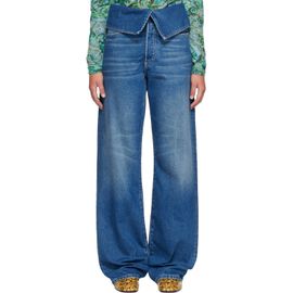 Dries Van Noten Dries Van Noten Blue Folded Denim Jeans
