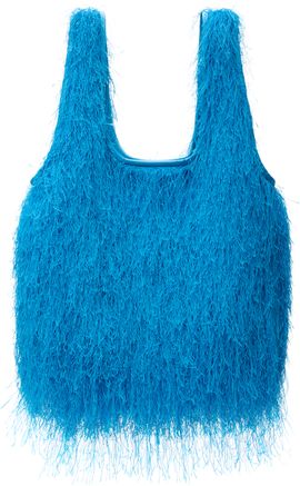 Dries Van Noten Dries Van Noten Blue Fringed Tote