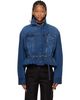Dries Van Noten Dries Van Noten Blue High Collar Denim Jacket - 1
