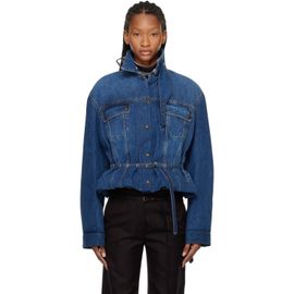 Dries Van Noten Dries Van Noten Blue High Collar Denim Jacket