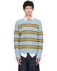 Dries Van Noten Dries Van Noten Blue Jacquard Wool Sweater - 1