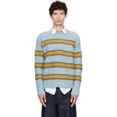 Dries Van Noten Dries Van Noten Blue Jacquard Wool Sweater