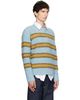 Dries Van Noten Dries Van Noten Blue Jacquard Wool Sweater - 2