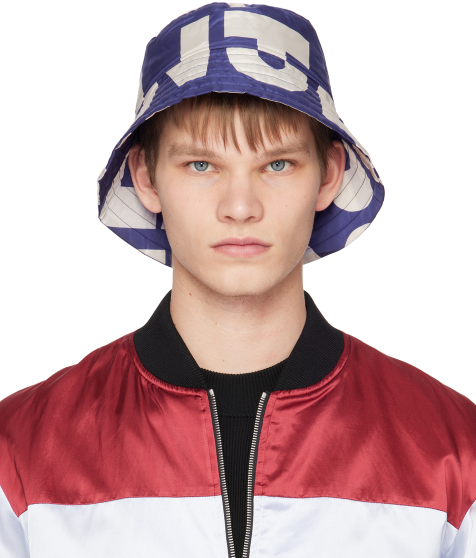 DRIES VAN NOTEN ネイビー バケットハット Dries Van Noten - Blue Logo Bucket Hat
