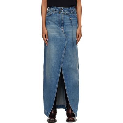 Dries Van Noten Dries Van Noten Blue Long Denim Maxi Skirt