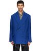 Dries Van Noten Dries Van Noten Blue Oversized Wool Blazer - 1