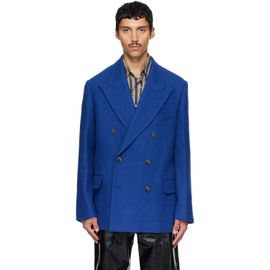 Dries Van Noten Dries Van Noten Blue Oversized Wool Blazer
