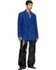 Dries Van Noten Dries Van Noten Blue Oversized Wool Blazer - 4