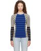 Dries Van Noten Dries Van Noten Blue Ribbed Cotton Top - 1