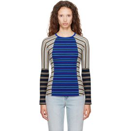 Dries Van Noten Dries Van Noten Blue Ribbed Cotton Top