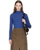 Dries Van Noten Dries Van Noten Blue Ribbed Cotton Turtleneck - 1