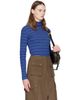 Dries Van Noten Dries Van Noten Blue Ribbed Cotton Turtleneck - 2
