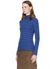 Dries Van Noten Dries Van Noten Blue Ribbed Cotton Turtleneck - 4