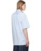 Dries Van Noten Dries Van Noten Blue Short Sleeve Cotton Shirt - 3